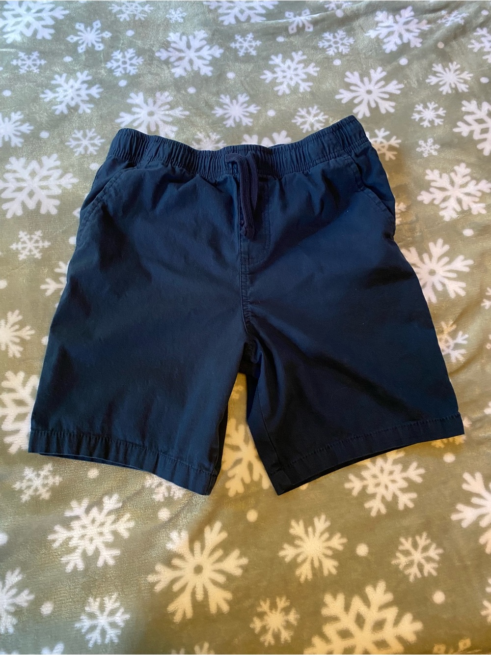 wonder nation Navy Elastic-Waist Flat-Front Shorts